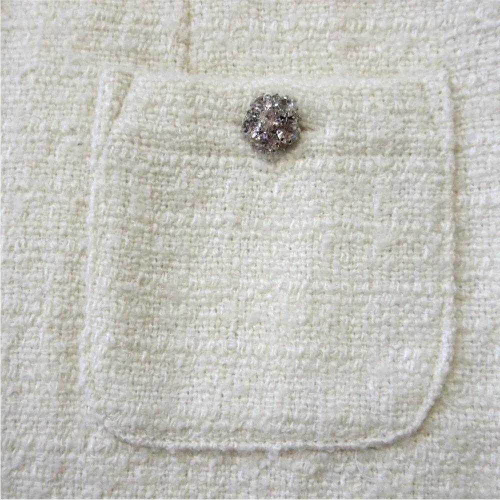 J.Crew Sophia sleeveless mini in natural tweed jewel button dress (size 8) - Picture 4 of 7